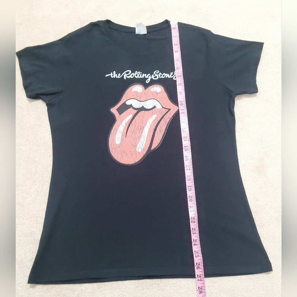 Rolling Stones Graphic T-Shirt Women’s Size Large Black Tongue Logo 100% Cotton - Picture 6 of 8